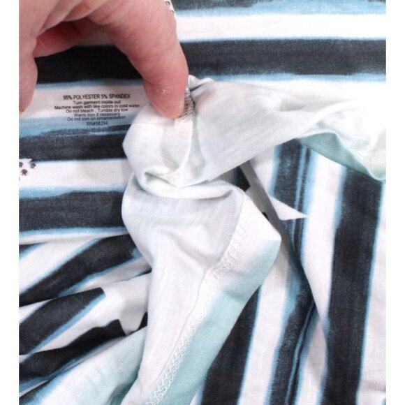 NWT Thomas & Olivia Womens V-Neck Striped Star Studded Short Sleeve T-Shirt XL - Picture 8 of 10